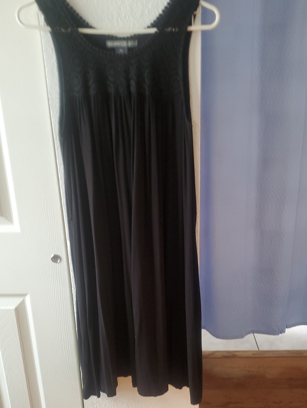 Black Sleeveless Maxi Dress with Crochet Yoke by Universal Thread